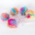 COLSSINE 12 Pack Rainbow Color Pompom with Rainbow ink Gel pen for Girls and Children (Rainbow)...
