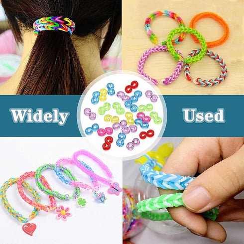 S Clips Rubber Band Clips 1000 Pieces Loom Rubber Band Clips Plastic Band Clips Connectors Refills Bracelet Kit Clip for Loom Bracelets DIY Making...
