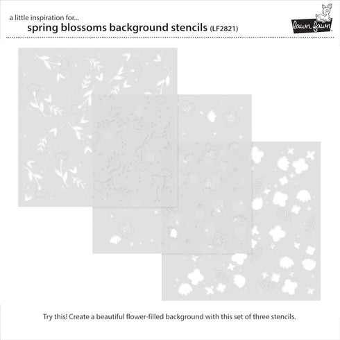 Lawn Fawn LF2821 Spring Blossoms Background Stencils...