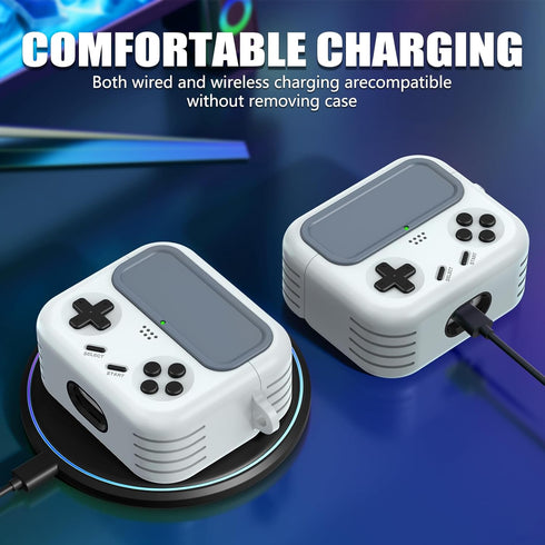 Inesore for Airpods 3rd Generation Case with Safety Lock and Cleaner Kit,Classic Handheld Game Console Design Sturdy TPU Protective Case Compatibl...