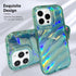 Bonoma Compatible with iPhone 15 Pro Case Bling Laser Iridescent Florescent Crystal Wave Luxury Case Camera Protector + Screen Protector Shockproo...