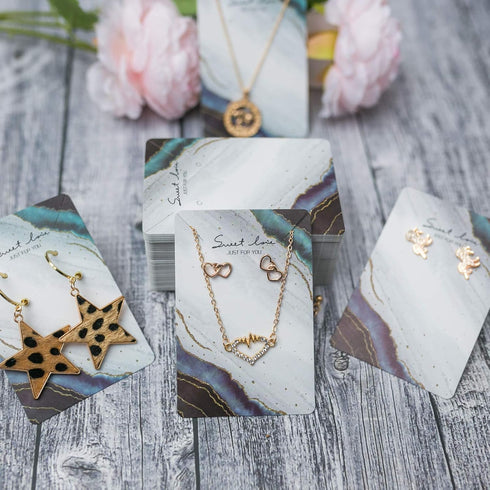 Necklace Card Earring Cards for Display Jewelry Display Hanging Card 3.5"x2.3" 100Pack...