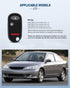 ECCPP OUCG8D344HA Key fob Replacement for 3 Buttons Keyless Entry Remote Key Fob 02-10 for H onda Civic CR-V Element OUCG8D-344H-A (Pack of 1)...