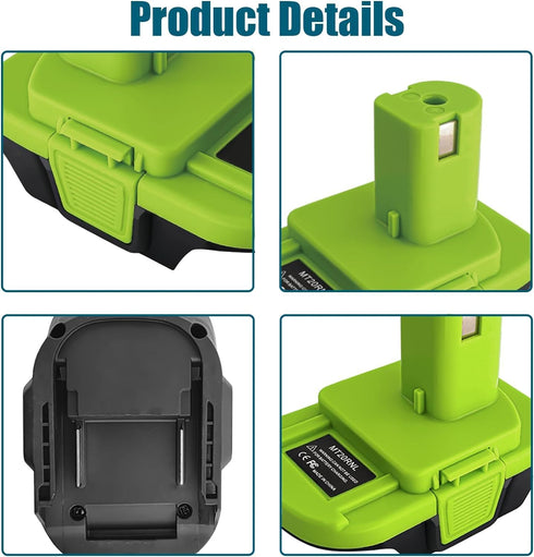MT20RNL Battery Adapter for Makita to for Ryobi 18V Power Tools, Battery Adaptor Convert for Makita 18V Battery to for Ryobi 18V Power Tools(No Ba...