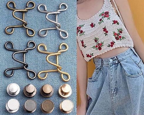 WZT 20 Pieces Adjustable Waist Buckle Extender Set Jeans Extender Waist Extender Button for Pants Adjustable Jean...
