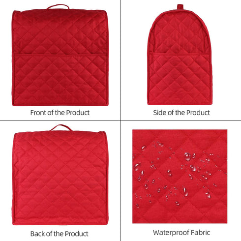 Stand Mixer Cover compatible with Kitchenaid Mixer, Fits All Tilt Head & Bowl Lift Models with 3 Organizer Bag for Accessories. (Red, For Bowl Lif...