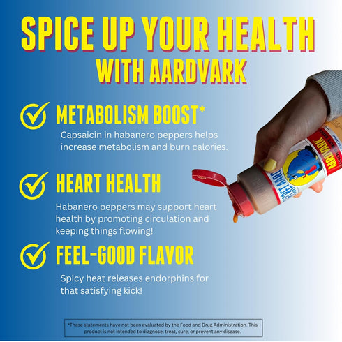 Secret Aardvark Habanero Hot Sauce - Habanero Peppers & Roasted Tomatoes, Medium Spiced Hot Sauce, BBQ Sauce, Non-GMO, Low Sugar, Low Carb, Hot Sa...