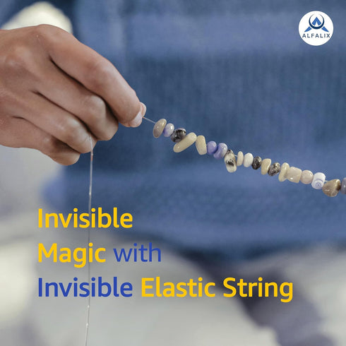 Pack of 4 Bracelet String Clear Elastic for Bracelet Making Strong & Stretchy Elastic String, Durable & Transparent Elastic Thread, Bracelet Elast...