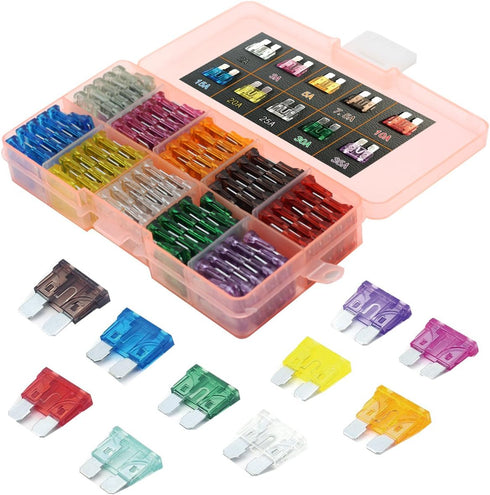 100pcs Assorted Auto Car Truck Standard Blade Fuse Assortment 2A 3A 5A 7.5 A 10A 15A 20A 25A 30A 35A Car Boat Truck SUV Automotive Replacement Fus...