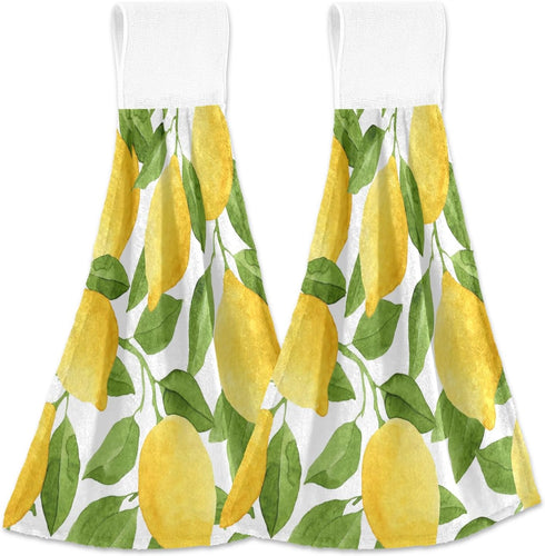 Boccsty Lemon Hanging Kitchen Towels 2 Pieces Summer Lime Tree Branch Dish Cloth Tie Towels Hand Towel Tea Bar Towels for Bathroom Farmhouse House...