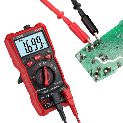 Proster Digital Multimeter 6000 Counts TRMS Auto Range NCV Detector DC AC Voltage Current Meter Temperature Capacitance Resistance Diode Continuit...