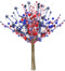 Zerzsy 2pcs Patriotic Berry Picks, Artificial Berry Stems 18" Red Blue Star Floral Picks for Floor Vase Decor, Faux Fur Ball Branches for Home Dec...
