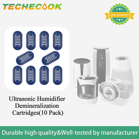 Techecook 10Pack Demineralization Cartridge Fit for HoMedics Ultrasonic Humidifier Demineralization Cartridge Filter UHE-HDC4- Eliminate White Mis...