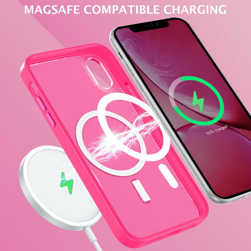 Telaso iPhone X Case, iPhone Xs Phone Case Compatible with Magsafe Wireless Charging Translucent Matte Back Slim Shockproof Anti-Scratch Anti-Yell...