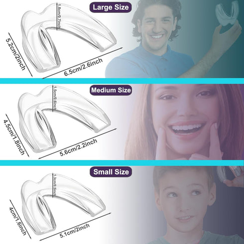 Night Guard for Teenagers & Ladies Teeth Grinding, Medium Size, 4 Pack Moldable Night Guard for Clenching Teeth | Stops Bruxism and Tmj | Includin...