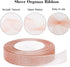 joycraft Gift Ribbon, Sheer Organza Ribbon, Handmade Ribbon, 50 Yds x 0.78" Rose Gold Organza Chiffon Ribbon, Mesh Fabric Ribbon for Gift Wrapping...