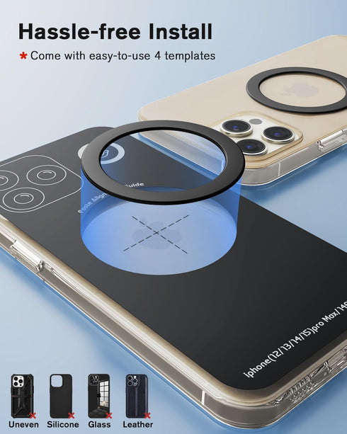 4Pcs Magnetic Sticker for Magsafe, Mag Safe Adhesive Ring Adapter Compatible with iPhone 15/14 /13/12, Samsung S24 Ultra, Cell Phone Case Magnet C...