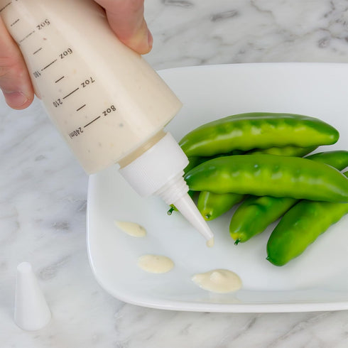 Cornucopia Brands 8-Ounce Plastic Squeeze Bottles w/ Graduated Measurements (8-Pack); Great for Kitchen, Portion Control, Condiments, Cosmetic Use...