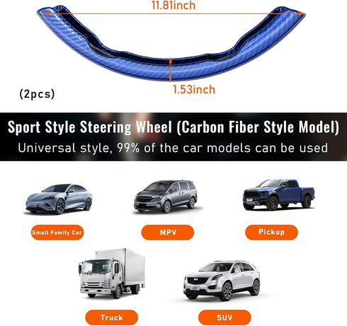 Steering Wheel Cover, Car Carbon Fiber Steering Wheel Cover, Anti-Slip Car Wheel Cover Protector for Man and Women, Auto Interior Accessories Univ...