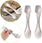 2 pcs Titanium spork Eco-friendly Durable Rustproof Titanium flatware Light weight spoon/Knife/Fork 3 in 1 Cutlery/Utensil for outdoor camping tra...