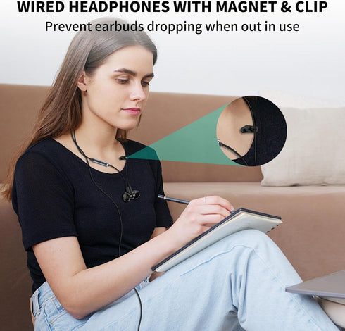 USB Earbuds with Microphone for PC, USB Headset with Mic for Computer Wired Earphones with Mute, Noise Isolating Work Office Gaming PC Headphones ...