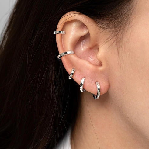DEARMAY 5 Pairs Silver Huggie Hoop Earring Sets for Women, S925 Sterling Silver Post Small Cubic Zirconia Earrings Jewelry Hypoallergenic Trendy W...