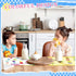 Mifoci 8 Pcs Educational Preschool Placemat Set for Kids Reusable Washable Non Slip Placemats for Dining Table Plastic Learning Mats for Nursery K...