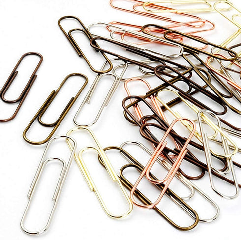 Rurili 50 Pieces 50 mm Metal Paper Clips for Office School and Personal Use (Bronze)...