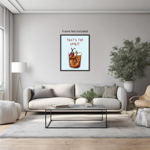 Posterizer 1 pcs-Liquor drink with fun message-that's the spirit-Kitchen & Bar Art Art Poster Print for Home, Office, Store, Bar- unframed wall ar...