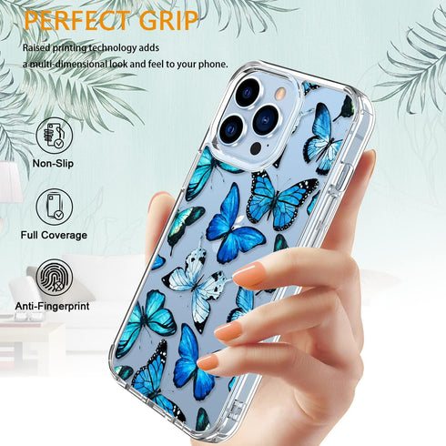 LUHOURI Designed for iPhone 13 Pro Case with Screen Protector - Crystal Acrylic Clear for Women and Girls - Slim Fit Protective Phone Cover 6.1" -...