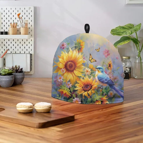 Sunflower Bird Kettle Dust Cover Teapots Dust Cover Insulated Breakfast Pot Cover Kitchen Tea Cosy Tea Cozies with Cotton Keep Warm for Dining Roo...