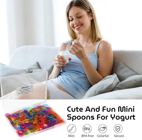 3 Inch Tiny Mini Tasting Spoons Colored Disposables Small Taster Spoon, Mini Sampling Spoon for Desserts Pudding Jello Shots Ice Cream (1 Pack of ...