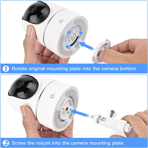 2Pack Adjustable Wall Mount for Eufy Security Indoor Cam P24 and E220, No-Drill Mounting Bracket for Eufy Security Indoor Cam Pan & Tilt - White...