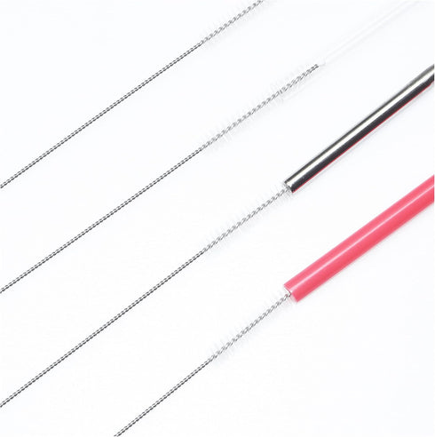 Straw Cleaner Brush, Extra Long Nylon Bristles and Stainless Steel Handle Cleaning Brushes for Washing Glass Silicone Metal Straws Tea Pot Spout B...