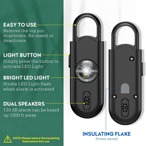 Safe Sound Personal Safety Alarm for Women - Loudest 130dB Siren with Strobe SOS LED Light Safety Keychain, Personal Sound Safety Siren for Women,...