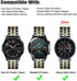 Band Compatible with Samsung Gear S3 / Galaxy Watch 46mm / Galaxy Watch 3 45mm, 22mm 7-Rows Stainless Steel Metal Replacement Strap for Huawei Wat...