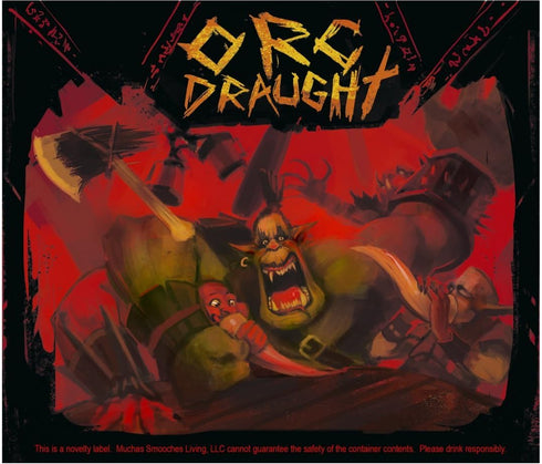 4 Soda Bottle Labels for Fantasy Themed Party. 7" x 6" Sticker Set Features an Orc, Dwarf, Elf, and Dragon....