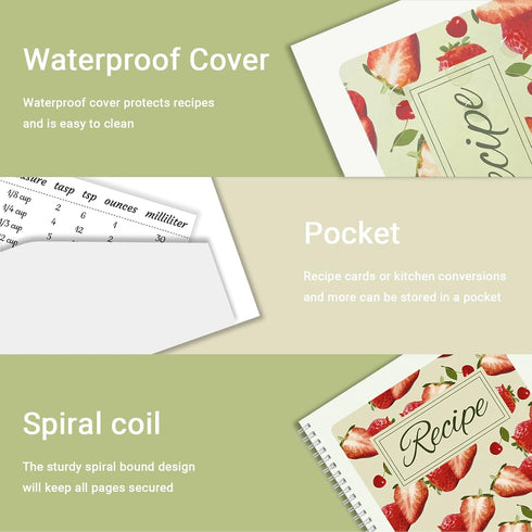 2 Pack Recipe Book To Write In Your Own Recipes, 8.5" x 11" Personal Blank Recipe Notebook Journal Blank Cookbook Recipe Journal (120 Recipe Pages...
