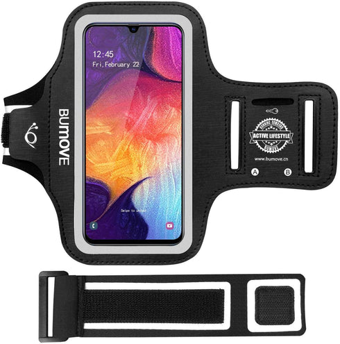 Galaxy A56,A55,A54, A34, A35, A15 Armband, BUMOVE Gym Running Workouts Sports Phone Arm Band for Samsung Galaxy A53 A32 A14 A13 A12 with Card Hold...