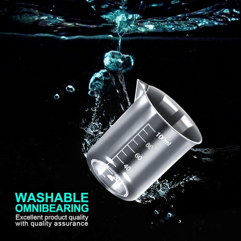 Teenitor Graduated Cylinder Plastic Beaker, 5pcs Plastic Graduated Cylinder 10ml 25ml 50ml 100ml 250ml and 5pcs Plastic Beakers 50ml 100ml 250ml 5...