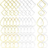 Oubaka 216pcs Beading Hoop Earrings 3 Shapes Earring Hoops Hypoallergenic Earring Finding Square Teardrop Round Earrings Beading Hoop Bulk for DIY...