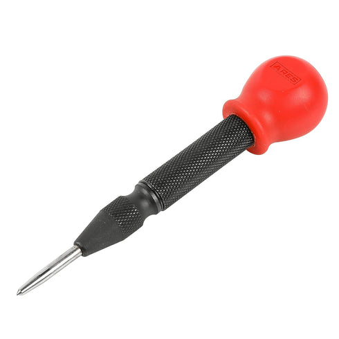 ARES 10022 - Automatic Center Punch - 5-Inch Adjustable Spring-Loaded Tool - Anti-Slip Knurled Grip - Durable S2 Steel Tip...
