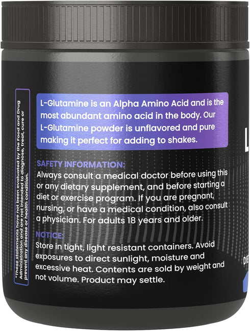 Pure Original Ingredients L-Glutamine Powder, (12 oz), Natural Amino Acid, Flavorless, Always Pure...