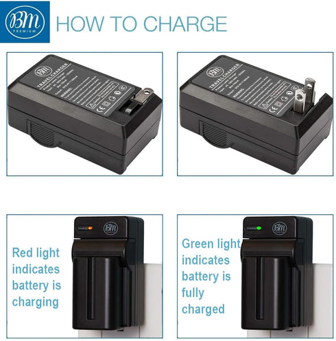 BM Premium NP-FM500H Battery and Charger for Sony Alpha a68, a77II, SLT-A57, SLT-A58, SLT-A65V, SLT-A77V, SLT-A99V, SLT-A200, A300, A350, A450, A5...