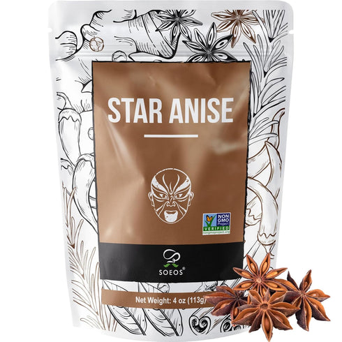 Soeos Star Anise, 4 Ounce, Star Anise Whole, Anise Seeds for Baking and Tea, NON-GMO Verified...