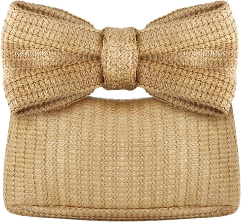 Ynport Bow Straw Clutch Purses for Women Summer Woven Rattan Handbags Wicker Beach Tote Bag 2024...