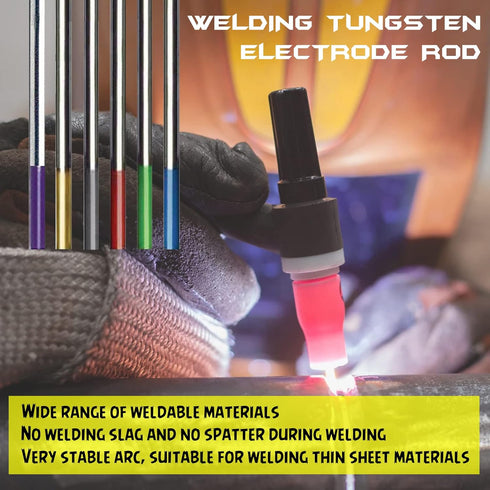 TIG Welding Tungsten Electrodes 2% Thoriated Welding Rods 3/32” x 7” 10-Pack Red...