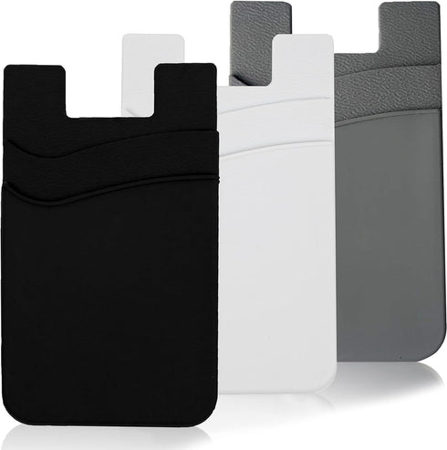 Cell Phone Wallet Card Holder Sleeves for Phone Case, 3 Pack Adhesive Credit Business ID Cards Pocket Wallets Stick on Back of iPhone Android Phon...