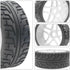 ShareGoo OD 4.09" Rubber 1/8 RC Buggy Tires and 17mm Hex Wheels Rim Compatible with Arrma Typhon Kyosho Losi VRX Redcat HSP HPI 1/8 Scale RC Off R...