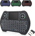 EASYTONE Backlit Mini Wireless Keyboard with Touchpad Mouse Combo Remote Control with Rechargeable Li-ion Battery and Multimedia Keys for Android ...